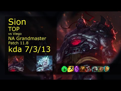 Sion vs Viego Top - NA Grandmaster 7/3/13 Patch 11.8 Gameplay