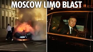 Moment ‘Putin’s car fleet’ is blown up in huge blast as paranoid troops search for bombs