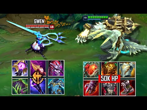 50000+ HP CHO'GATH vs GWEN FULL BUILD FIGHTS & Best Pentakills!