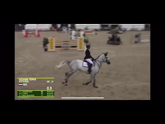 Jumping class CSI 1.45m jumping mare Joyterma with rider Rogier Linssen.