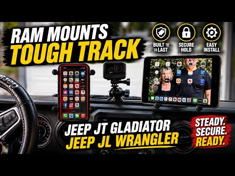 Jeep JT Gladiator : JL Wrangler RAM Mounts Tough Track iPhone IPad GoPro Install : Review