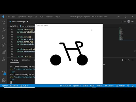 Bicycle Drawing In Python Turtle Python Turtle Graphics Shortsfeed Python Turtlegraphics