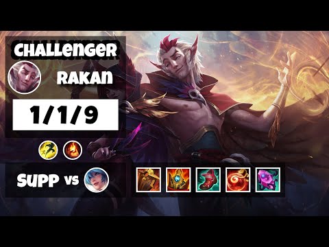 Rakan Challenger Gameplay S11 Replay 11.8 Support (1/1/9) - EU