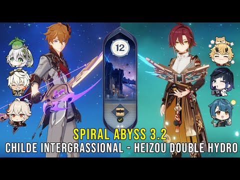 C0 Childe Intergrassional and C4 Heizou Double Hydro - Genshin Impact Abyss 3.2 - Floor 12 9 Stars