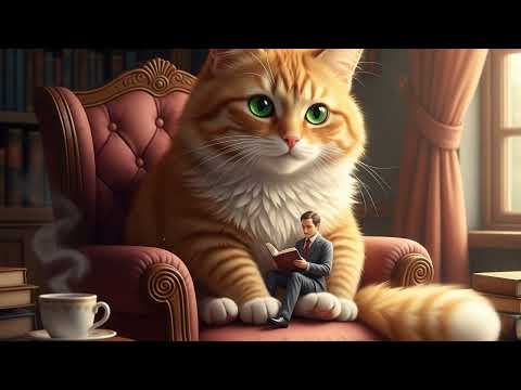 relaxing reading a book with a cat