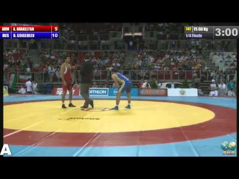 1/4 Finale Freestyle 60 Kg (ARM) Artur ARAKELYAN vs (RUS) Bekhan Salavdinovitch GOIGEREEV