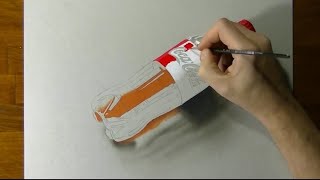 3D coca cola bottle drawing