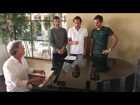 Roger Federer and djokovic awesome singing..!