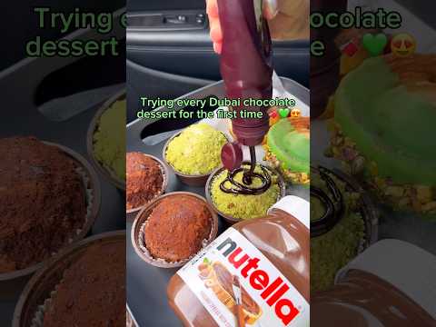 Trying every Dubai chocolate dessert for the first time… #food #chocolate #eating