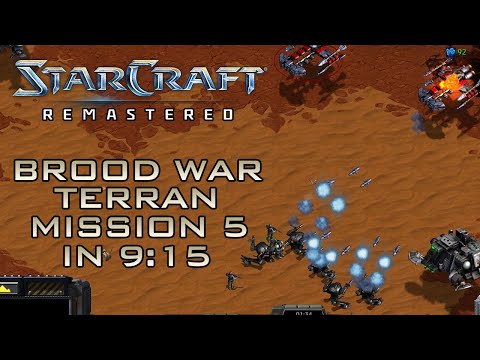 StarCraft Remastered Broodwar Terran Mission 5: Emperor's Fall (Speedrun / Walkthrough)