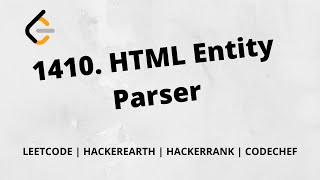 YouTube video '1410. HTML Entity Parser | LeetCode | Linear time complexity | JAVA'