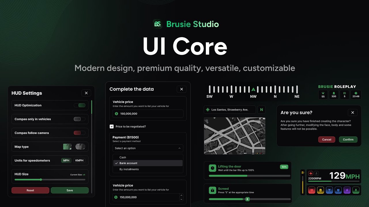 UI Core with HUD | [ESX/QBCORE/QBOX] [PAID] thumbnail 2
