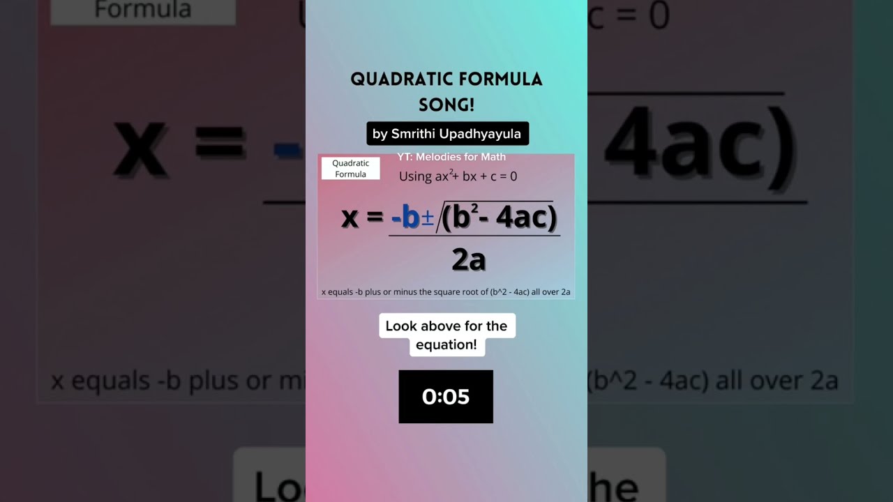 quadratic formula in 12 seconds!
