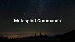 3 Metasploit Commands