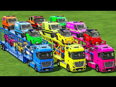 DOUBLE TRAILER POLICE TRANSPORT DACIA LOGAN, CITROEN AMI, MERCEDES, MITSUBISHI K 9! FS 25
