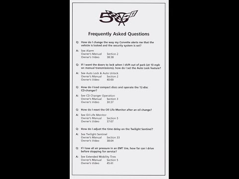 2003 Corvette Owner's Video