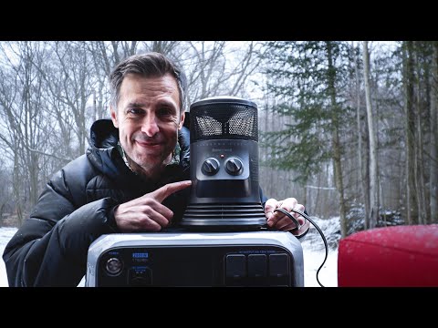 Testing a Honeywell Surround Heater powered by a Bluetti AC200 in my Truck Cap Camper!