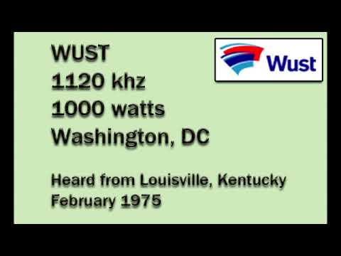 WUST, 1120 khz, 1 kw, Washington, DC, February 1975