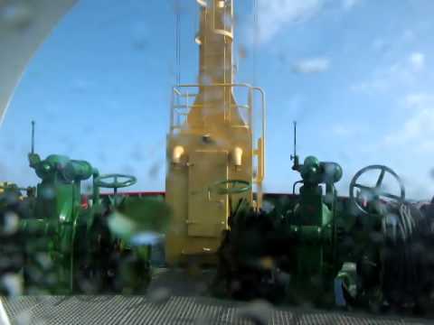 HMS Protector in a rough South Atlantic