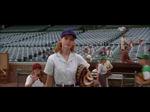 Stephen Fishbach throws a fastball to Geena Davis