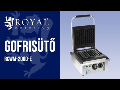 Videó - B-termék Gofrisütő - belga gofrihoz - 2000 W - téglalap alakú - Royal Catering
