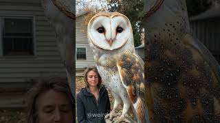 HUGE barn owl! #animals #bizarre #owls #huge #shorts
