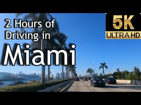 【5K】2 Hours of Driving in Miami Florida