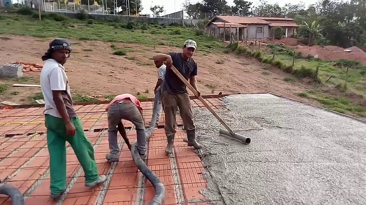 Concreto e esquema monatagem da laje
