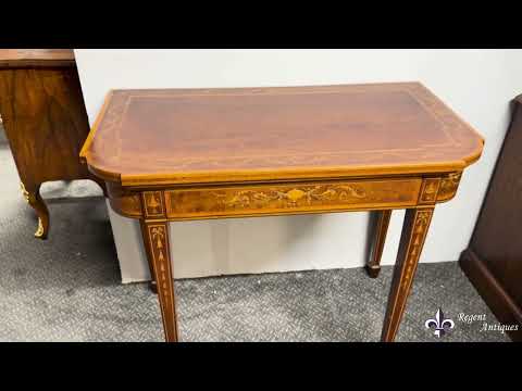 Antique Victorian Mahogany & Inlaid Card Games Table c.1860 19th C