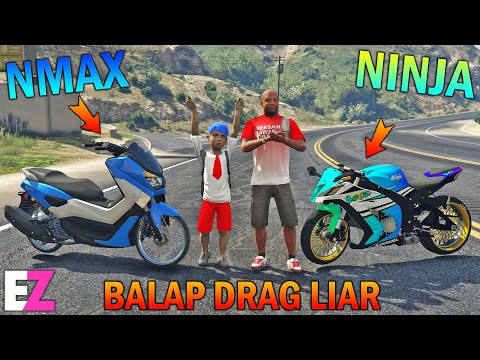 BOCAH SD MODIF NMAX DRAG!! LAWAN NINJA - GTA 5 SULTAN BOCIL
