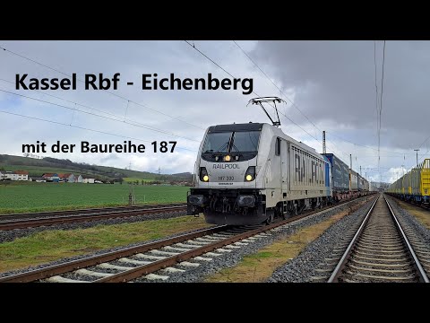 Lokomotion Führerstandsmitfahrt von Kassel Rbf nach Eichenberg,  mit der Baureihe 187