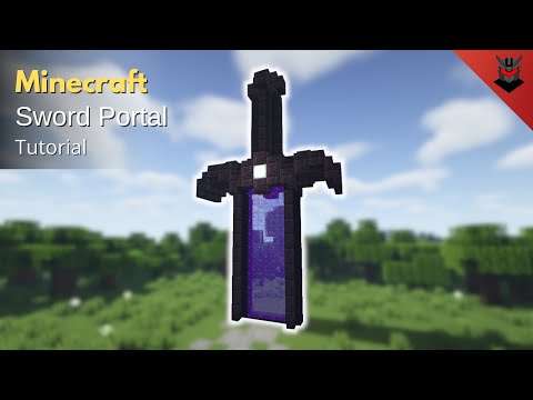 Minecraft: How to Build a Nether Sword Portal | Nether Portal Design (Tutorial)