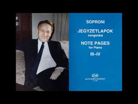 Soproni József: Két darab a Jegyzetlapok IV. füzetéből. Piano: Ábrahám Mariann