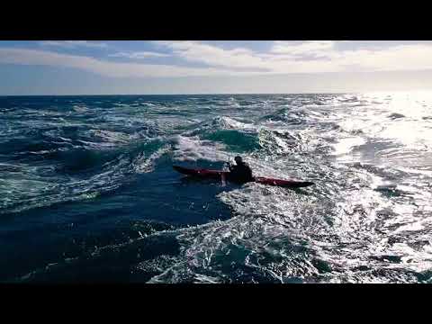 Big pond surge in the fast tide race Isle of Man - drinking dragon tide race