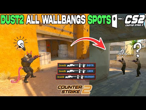 CS2 Dust 2 All WALLBANG SPOTS ( FREE FRAGS )