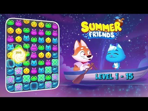Summer Friends - Match 3 Offline level 1 - 15 HD