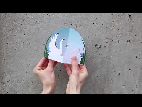 Graceful Swans Pop-Up Note Cards