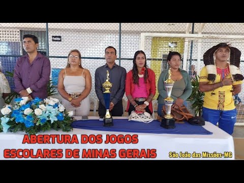 ABERTURA dos JOGOS ESCOLARES de MINAS GERAIS em São João das Missões- Momento do HINO NACIONAL