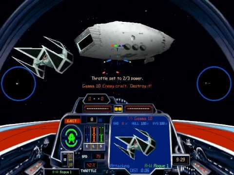 Playthrough of X-Wing vs TIE Fighter Mission 9 Part 2 - Guard Transfer (I fail with an A-Wing)