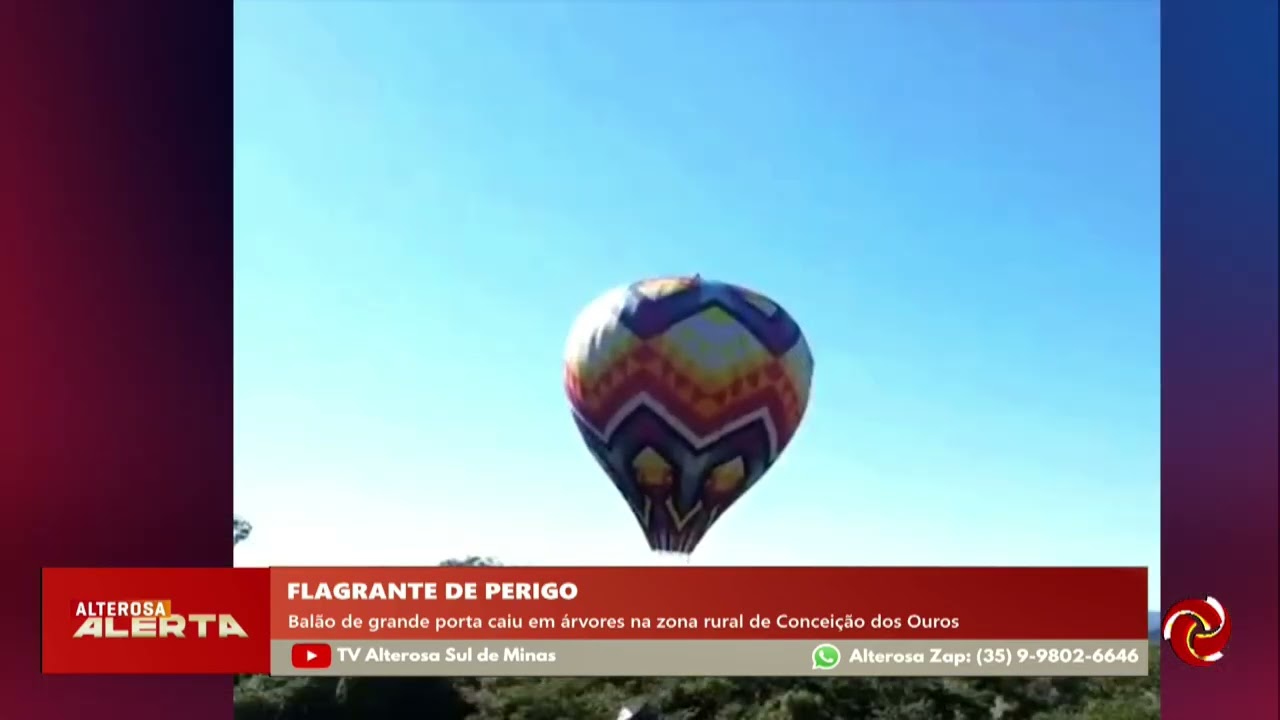 Balão cai em área rural de Conceição dos Ouros