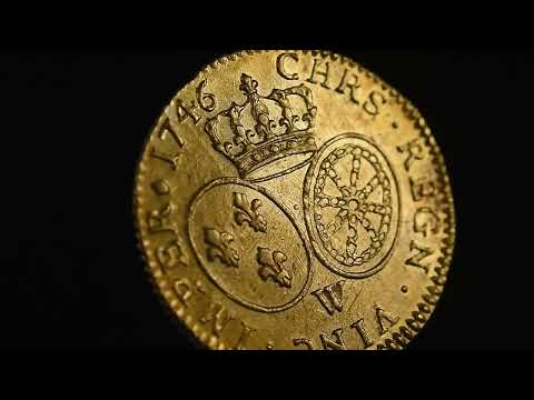 Coin, France, Louis XV, Louis d'or au bandeau, Louis d'Or, 1746, Lille