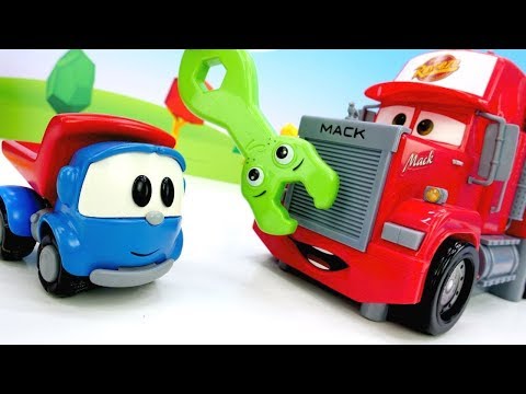 Tolle Spielzeugautos - Leo der Lastwagen arbeitet in der Werkstatt