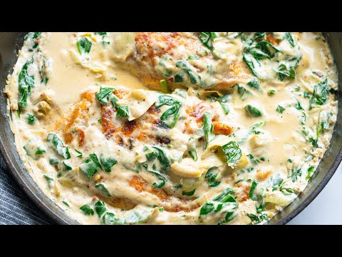 Creamy Spinach Artichoke Chicken Skillet