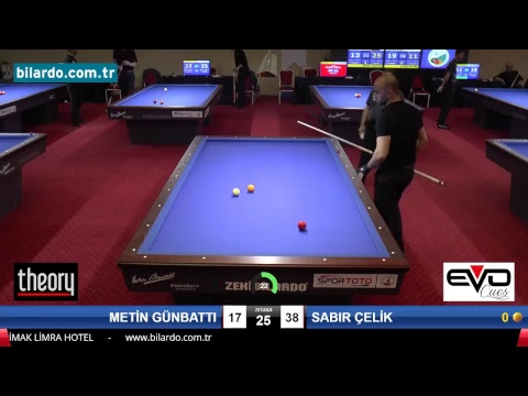 METİN GÜNBATTI & SABIR ÇELİK Bilardo Maçı - 2018 ERKEKLER 1.ETAP-5. Tur