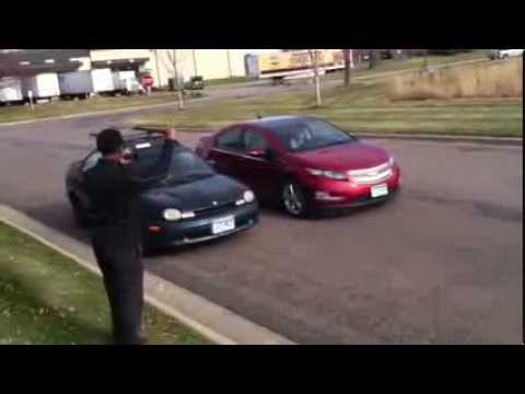 Thumbnail for Dodge Neon vs Chevy Volt drag race by Dodge, Car