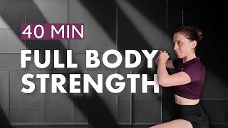 40 MIN FULL BODY STRENGTH | Dumbbells | Low Impact | No Repeat | Zero Talk