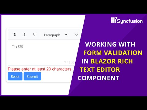 Working with Form Validation in Blazor Rich Text Editor Component