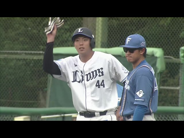 【ファーム】初球から積極的な打撃!! ライオンズ・林冠臣 左中間へのタイムリーヒットで同点!! 2025年9月9日 埼玉西武ライオンズ 対 北海道日本ハムファイターズ