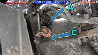 2003-2005 Honda pilot V6 shift solenoid valves A and C location and instructions