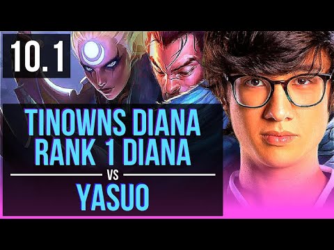 tinowns DIANA vs YASUO (MID) | Rank 1 Diana, Rank 10, KDA 13/3/13, Legendary | BR Master | v10.1